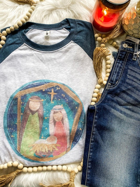 Nativity Circle Scene Raglan