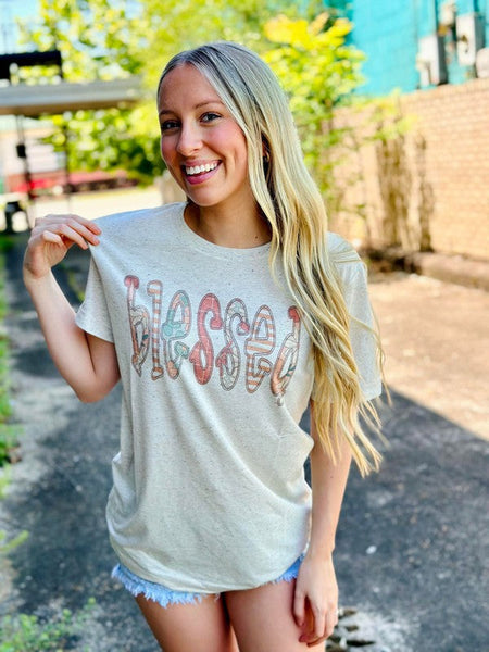 Blessed Floral Pattern Tee