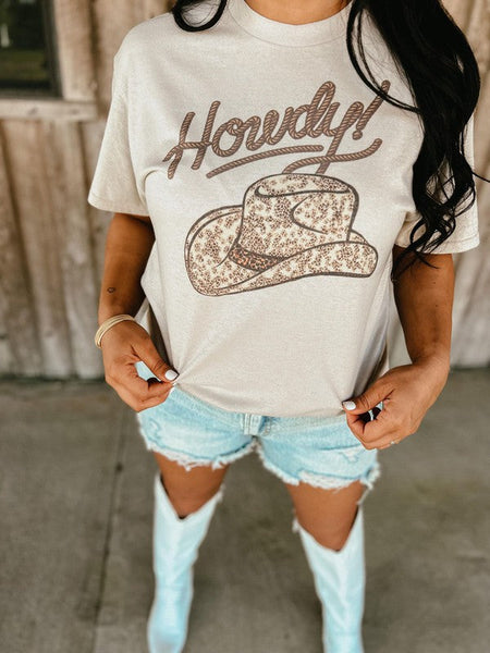 Howdy Rope Cowgirl Hat Tee