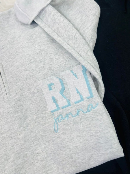 Custom Block Cursive Pocket 1/4 Zip Jacket