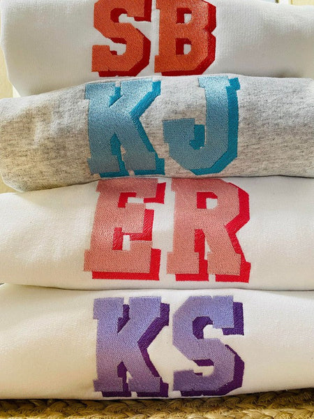 Custom Initial Monogram Pocket Sweatshirt