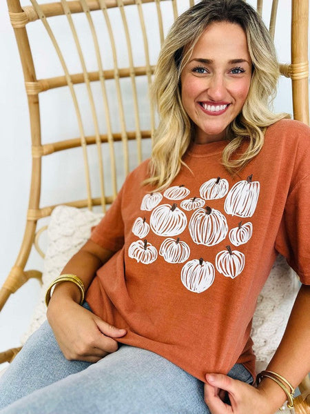 Doodle Hand Drawn Pumpkin Collage FALL15 DTF Tee