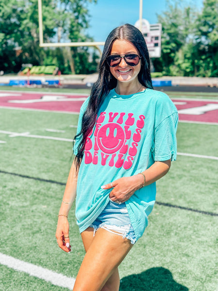 CUSTOM Happy Mascot Repeat Puff Tee
