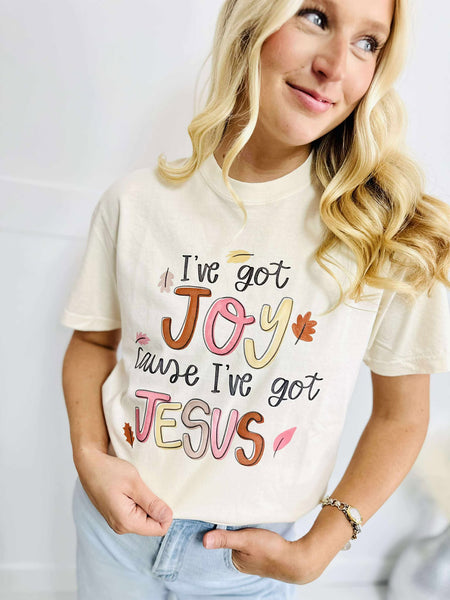 Joy Because of Jesus Graphic Tee