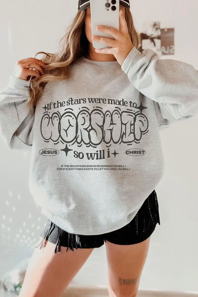 So Will I Worship Graphic DTF Sweatshirt