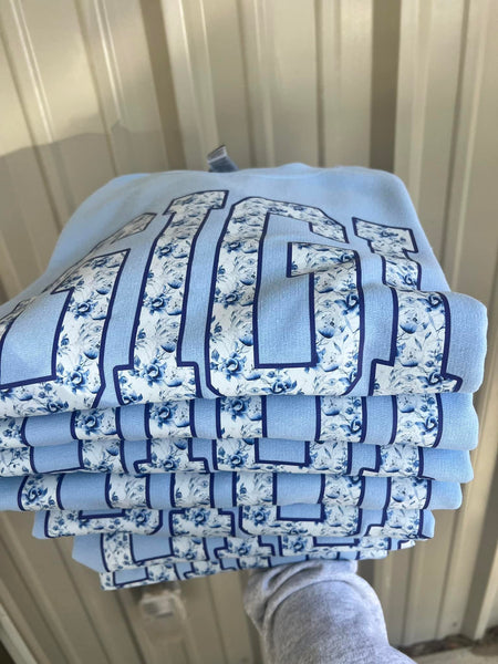 Custom Varsity Floral DTF Design