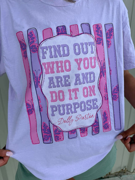 Find Out Who You Are Quote Striped DTF Tee