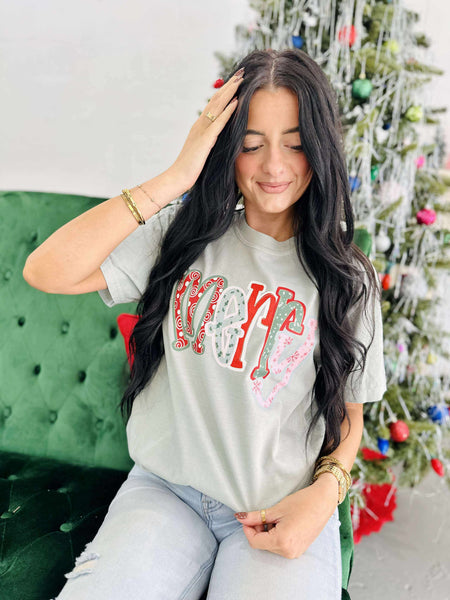 Merry Patchwork Christmas Graphic DTF Tee