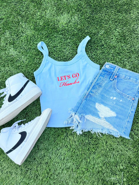 Embroidery Let's Go Team GAME117 Cropped Tank