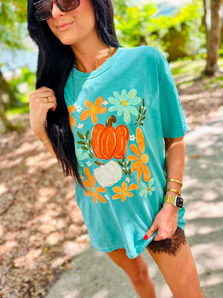 Pumpkin Floral Collage FALL19 DTF Graphic Tee