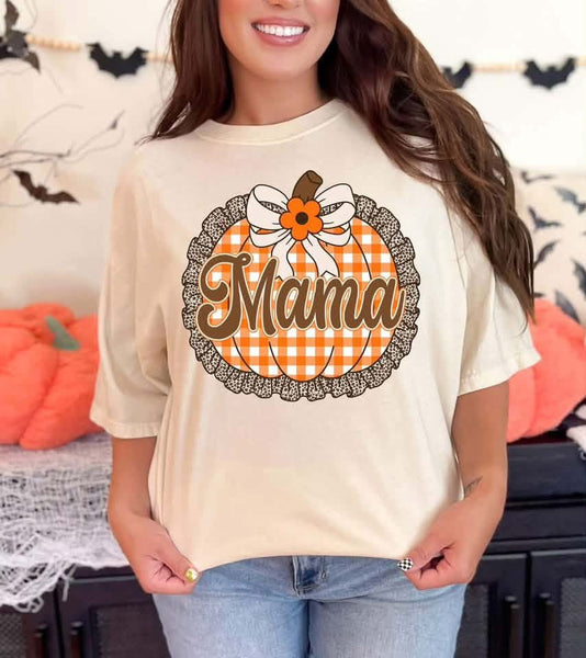 Gingham Ruffle Pumpkin DTF FALL51 Custom Apparel