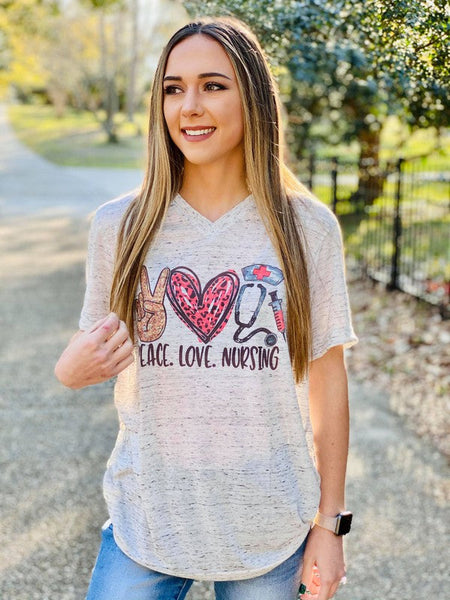 Peace Love Nursing Marble Tee