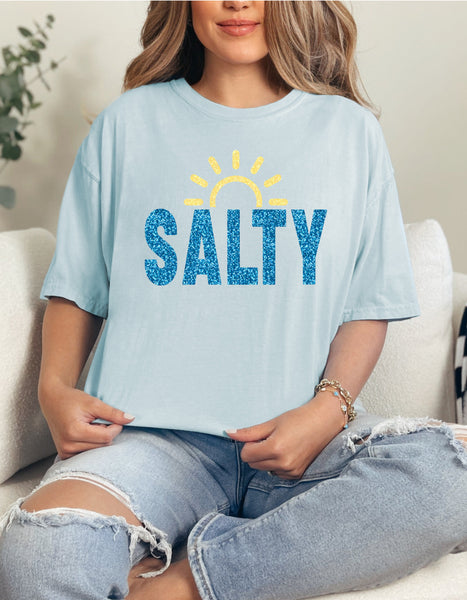 Salty Sunrise Glitter Graphic Tank